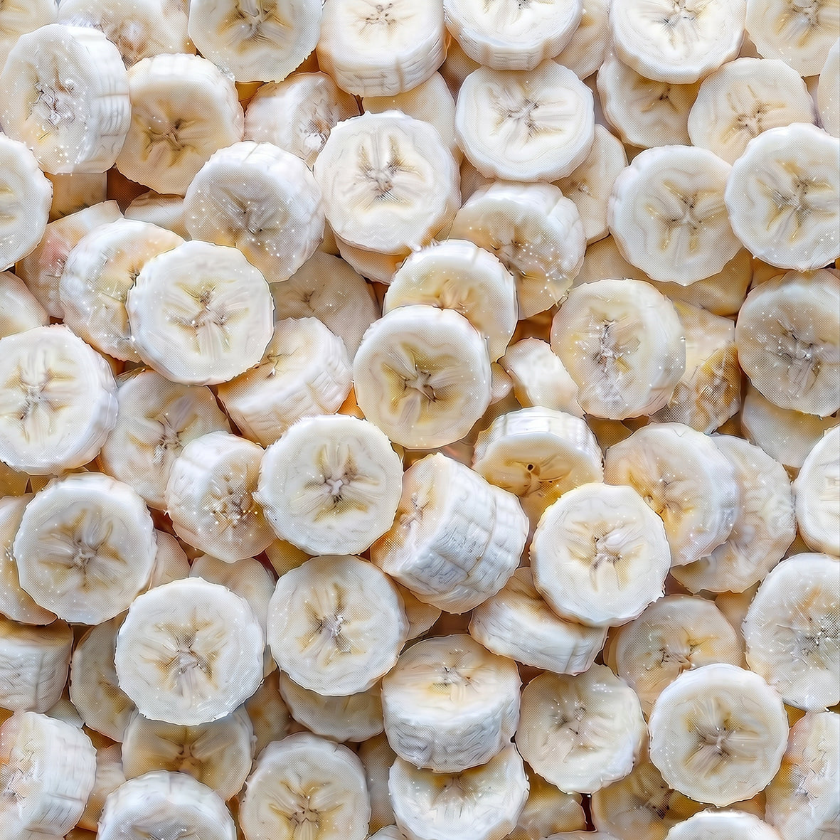 Close-up of frozen banana slices
