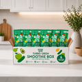 Turbo Green Smoothie Box with six green Nutri Vita pouches on a kitchen counter