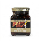 Froggitt red fig and chilli jam in a 260ml glass jar with gold lid